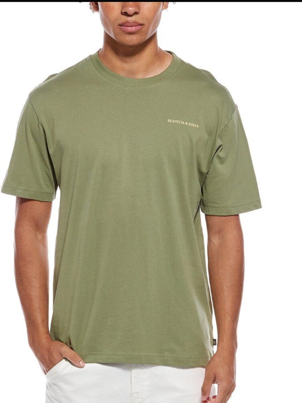 NWT Scotch & Soda Men's Olive Green Crew Neck T-Shirt Size XL